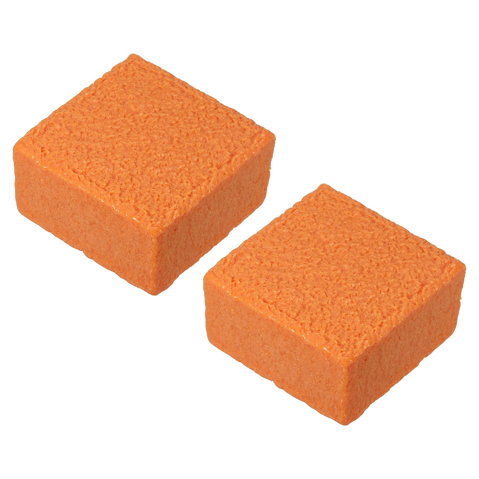 PATIKIL 5x5x2.5cm Pickleball Paddle Eraser,2 Pcs Square Rubber Pickleball Racket Dust Remover Bar Cleaner,Orange