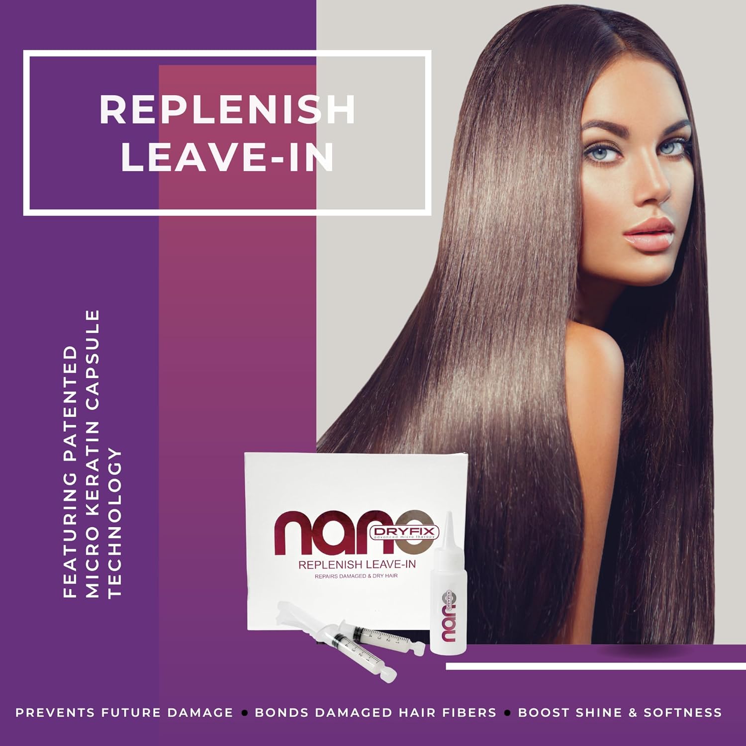 Nano DryFix Replenish Leave-In Hair Treatment, Hair Treatment for Dry Damaged Hair, Hair Mask for Dry Damaged Hair and Growth, Deep Conditioning Hair Mask