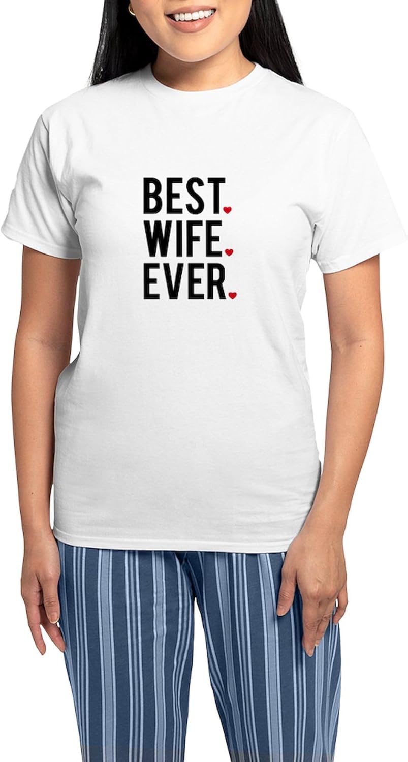 CafePress Best Wife Ever Pajamas Women's Novelty Cotton Pajama Set, Comfortable PJ Sleepwear
