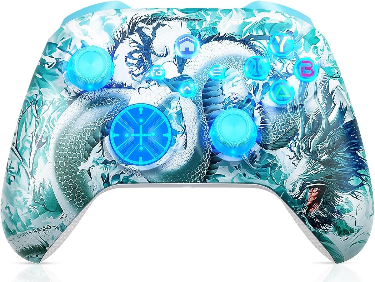 Gamrombo Wireless Gaming Controller Replacement for Xbox One, Xbox Series X|S, Xbox One S|X Controller with Hall Triggers, Hall Joysticks, Adjust RGB Light, Marco, Turbo, Audio Jack