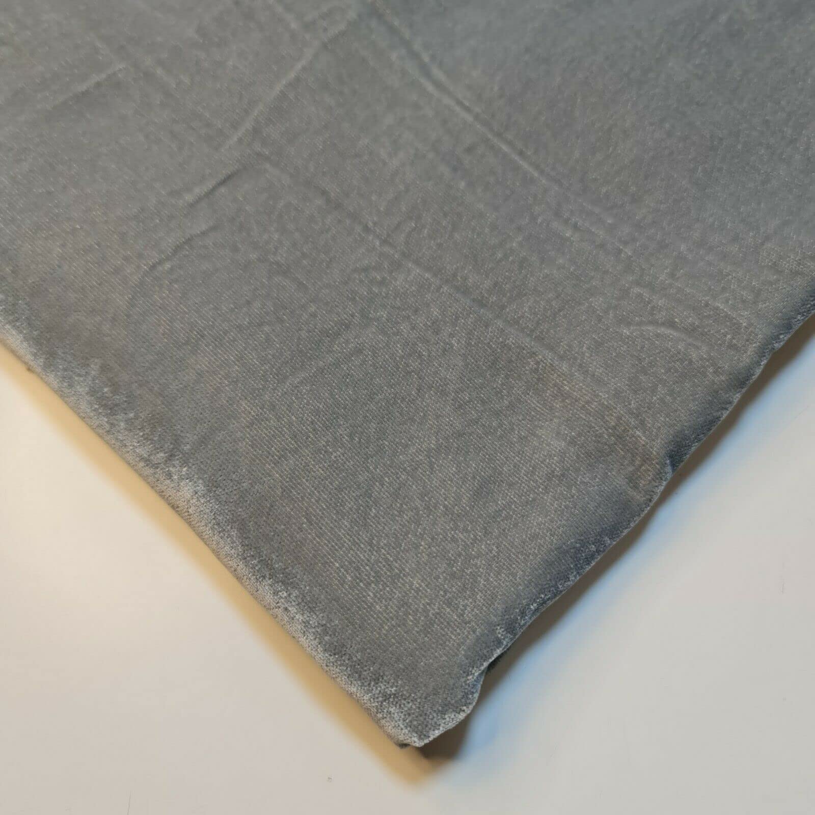 Three Crown Velvet Fabric Soft Strong Material - Home Decor, Curtains, Upholstery, Dress - 112cm Wide (Silver, 2 Meter) - Image 3
