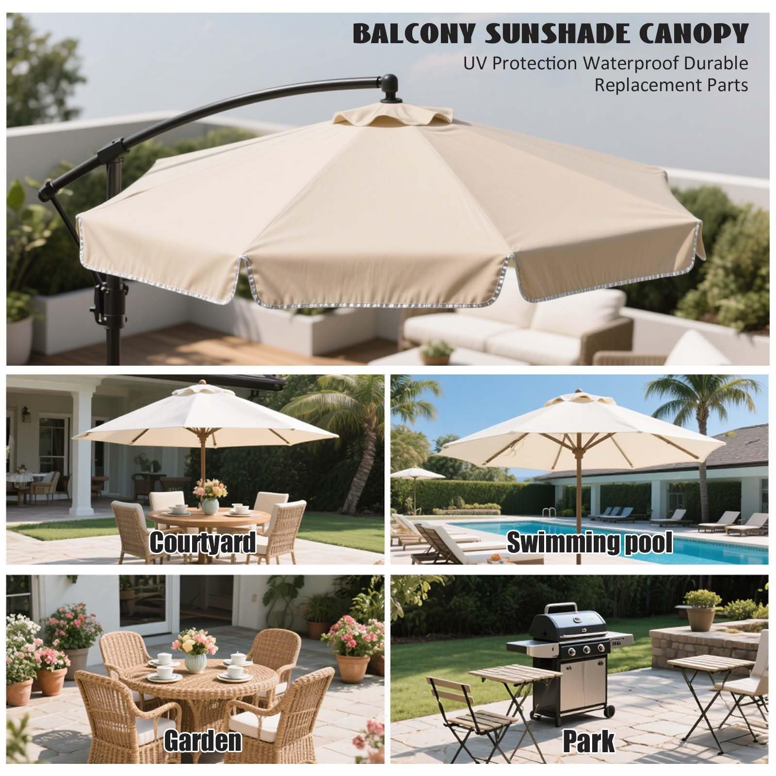 Zapasowy baldachim na parasol targowy / 3,5 m gruba tkanina poliestrowa ochrona przed promieniowaniem UV pokrowiec na parasol ogrodowy łatwy w instalacji odporny na warunki atmosferyczne na zewnątrz e