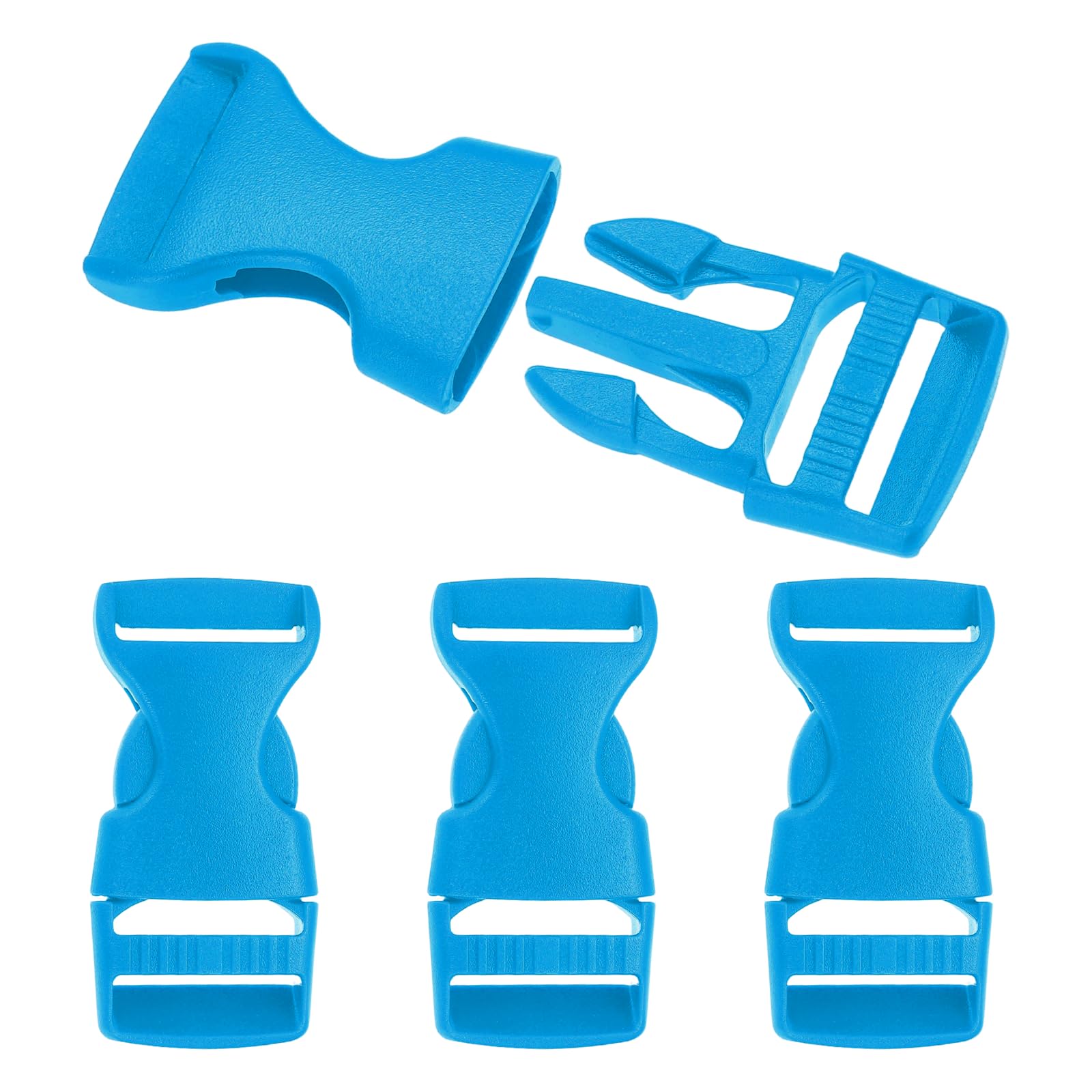 PATIKIL 4 Pack Quick Side Release Buckle, 0.8"(20mm) Plastic Buckle Clip Dual Adjustable Belt Snap Fasteners Clasp for Backpack Outdoor Paracord Bracelets Pet Collar, Blue