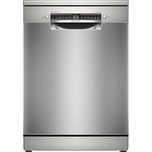 Bosch 15 Place Series-6 Settings free-standing Dishwasher 60 cm Brushed steel anti-fingerprint,with Wi-Fi Dishwasher, (SMS6HMI00I, Silver)