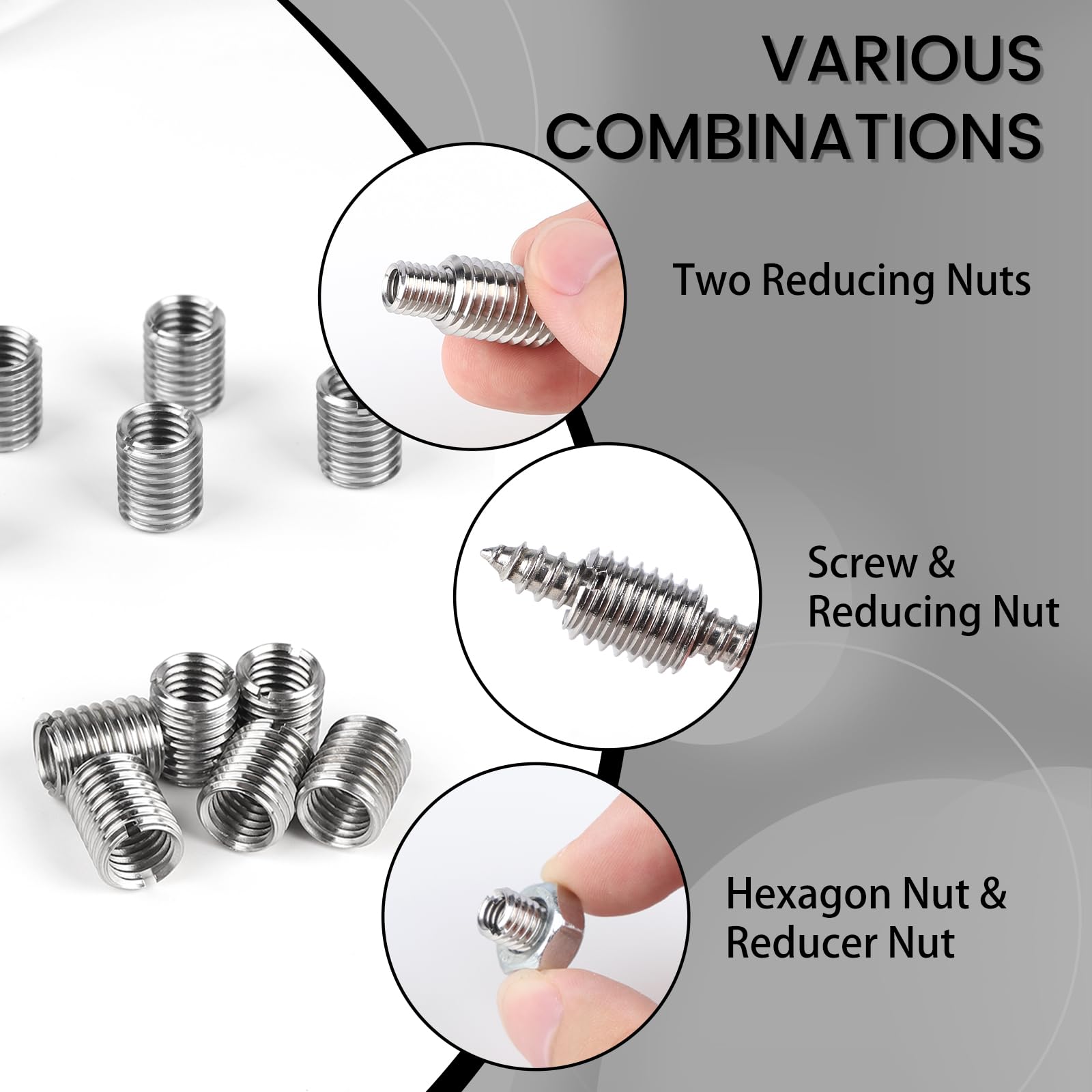 EXLECO 12x Inserti Filettati M12 a M10 15mm Boccole Filettate per Legno Inserto Filettato Autofilettante Dadi di Riduzione Filettato Riparazione Dado Riduzione Interno M10 X 1,5mm Esterno M12 X 1,75mm