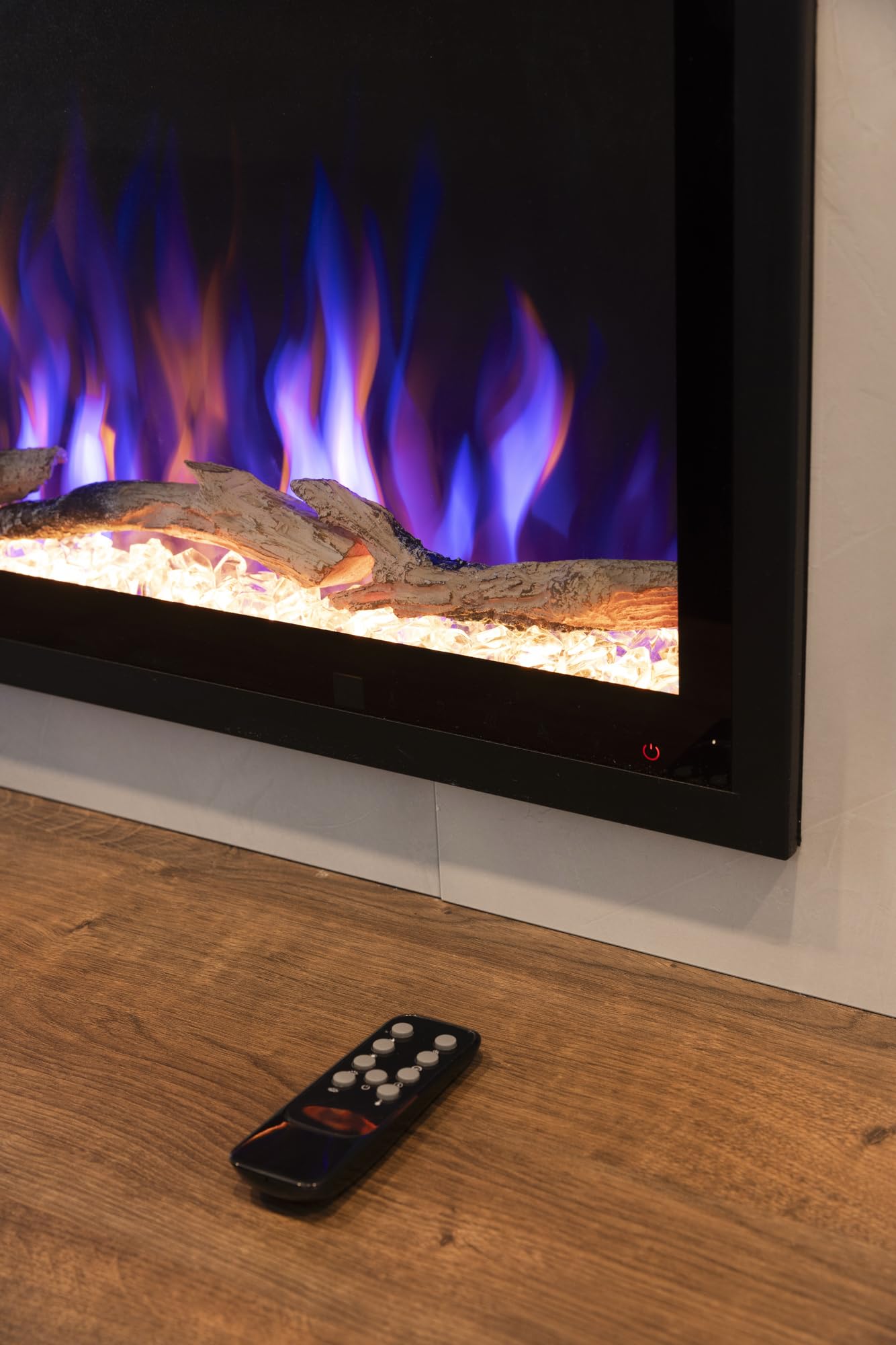 DUPI Chimenea Eléctrica 42 Nero Pro Lumina | 3 en 1 con Calefacción | Efecto Llama 3D Panorámica | 12 Colores Llama | Control Remoto | 106x43,5x15 cm (Negro, 42 Pulgadas)