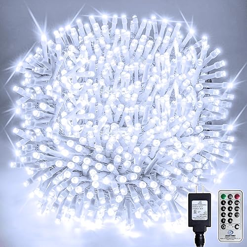 Miniatura 15 de Cadena de luces de 66 pies con 200 LED para árbol de Navidad, luces brillantes de color blanco cálido a multicolor para exteriores, luces de hadas