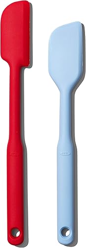 OXO Good Grips - Juego de 2 espátulas de silicona, talla única, rojo/seltzer