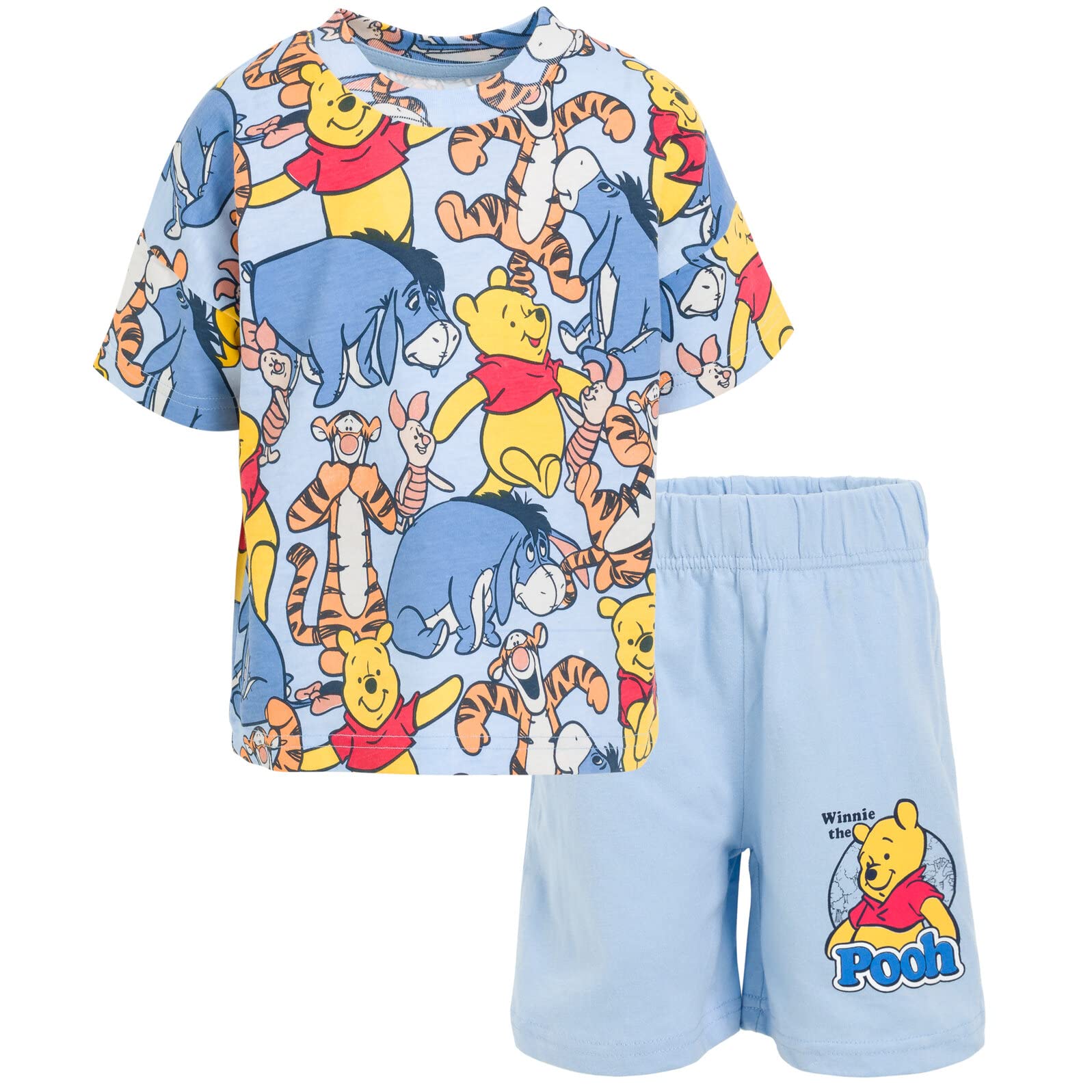 DisneyMickey Mouse Eeyore Donald Duck Pluto Winnie The Pooh Piglet Tigger  Graphic T-Shirt and Shorts Set Infant to Big Kid