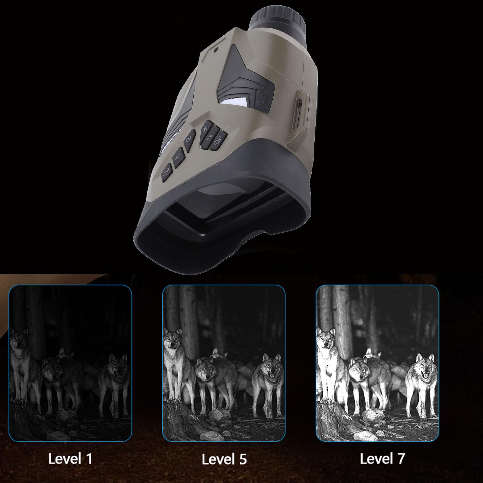 Cryfokt Binoculares Digitales con Cámara, Prismáticos Digitales para (Oro