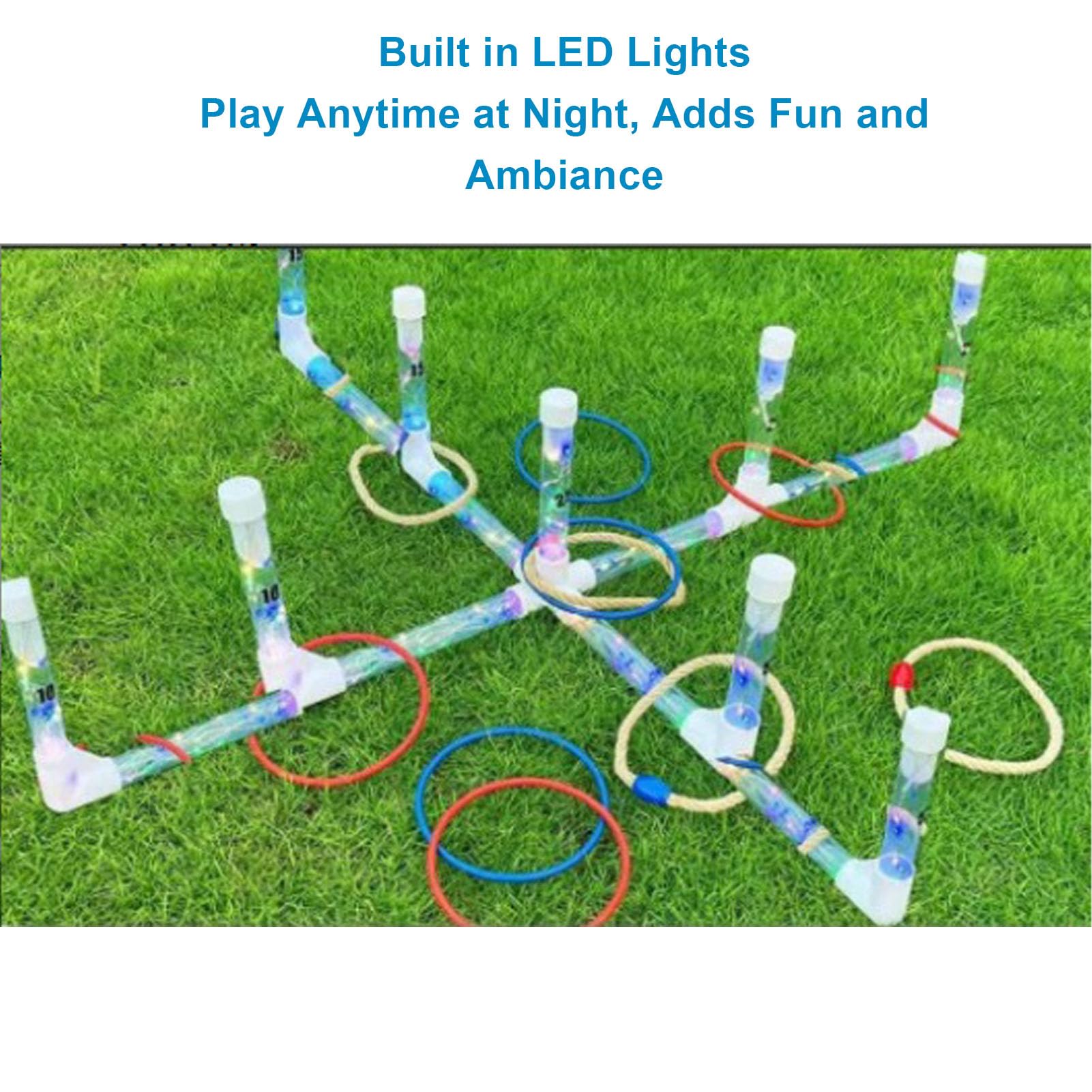EMUKOEP Versatile Gioco di Lancio a LED con Luci Illuminanti e Facile Installazione, Ideale per Riunire Famiglie All'aperto, Viaggi in Spiaggia