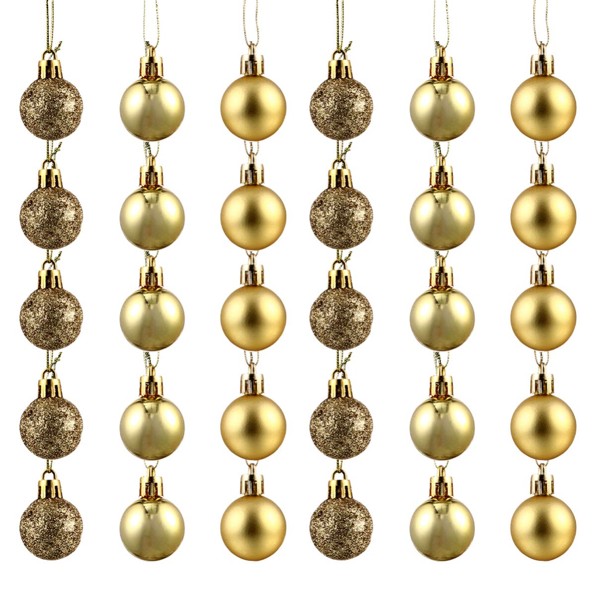 100 pezzi di palline di Natale, decorazioni per alberi di Natale in plastica resistente, rosso oro | Leroy Merlin