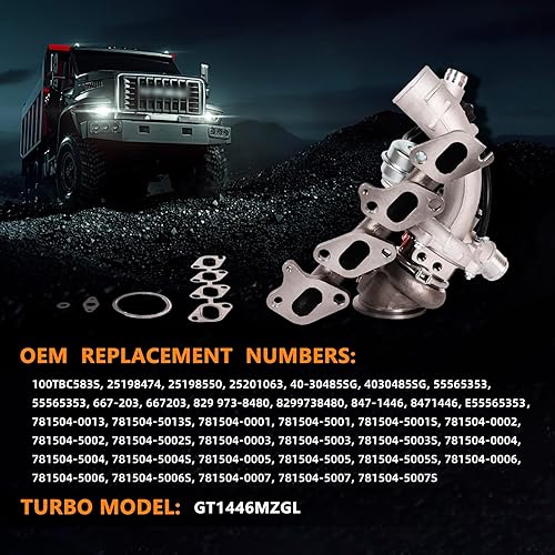 Miniatura 3 de TOPAZ 667-203 55565353 Turbo Charger GT1446V Turbocompresor con juntas compatibles con Chevrolet Cruze 2011 2012 2013 2014 2015 2016 1.4L Chevy