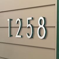 Vista 4 de Montague Metal Products Número de casa moderno de 6 pulgadas, número de casa flotante, fácil de instalar (0, cobre antiguo)