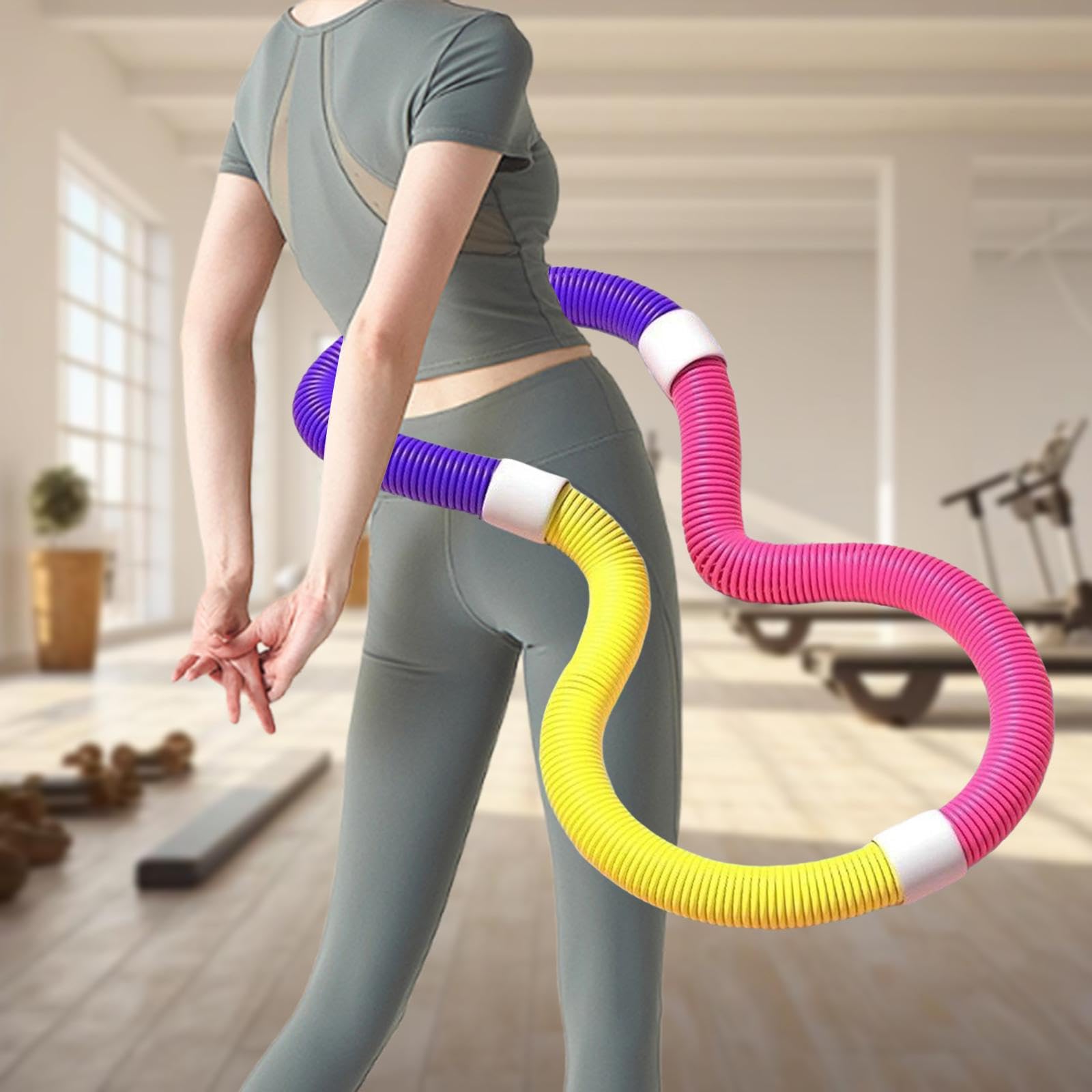 Cerchio Fitness Flessibile in PVC con Rotazione Piacevole per Un Allenamento Completo di Tutto Il Corpo, Adatto a Uomini, Donne E Bambini.