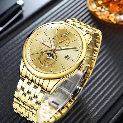 TEINTOP I&w Men's Complications Automatic Mechanical Watch (Gold)