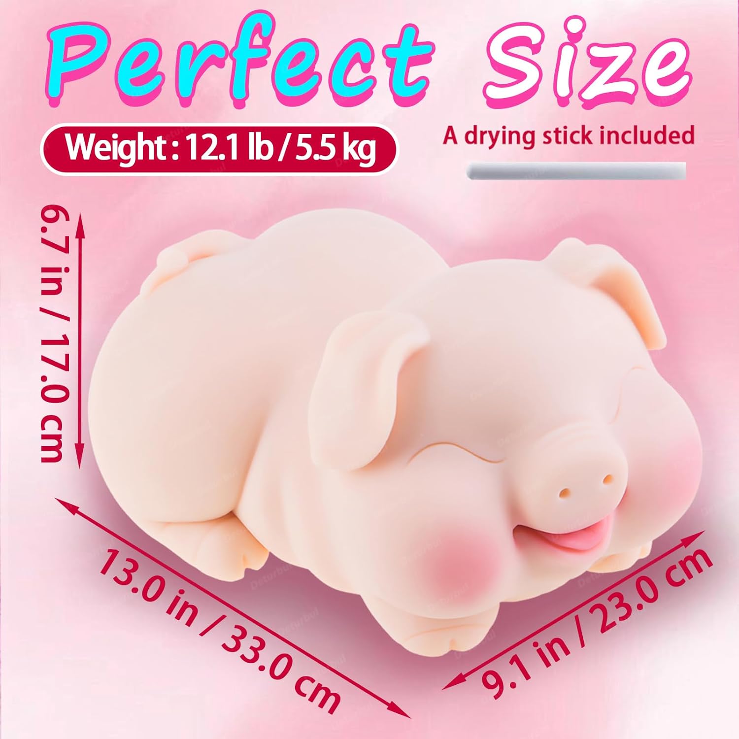 Realistic Sex Doll Torso for Men - Pig Animal Male Masturbator with Tight Vaginal, Anal Oral, Full Size Cute Piggy Sex Toy Pocket Pussy Male Stroker Adult Toy for Men Women Sex Pleasure White 12 lb