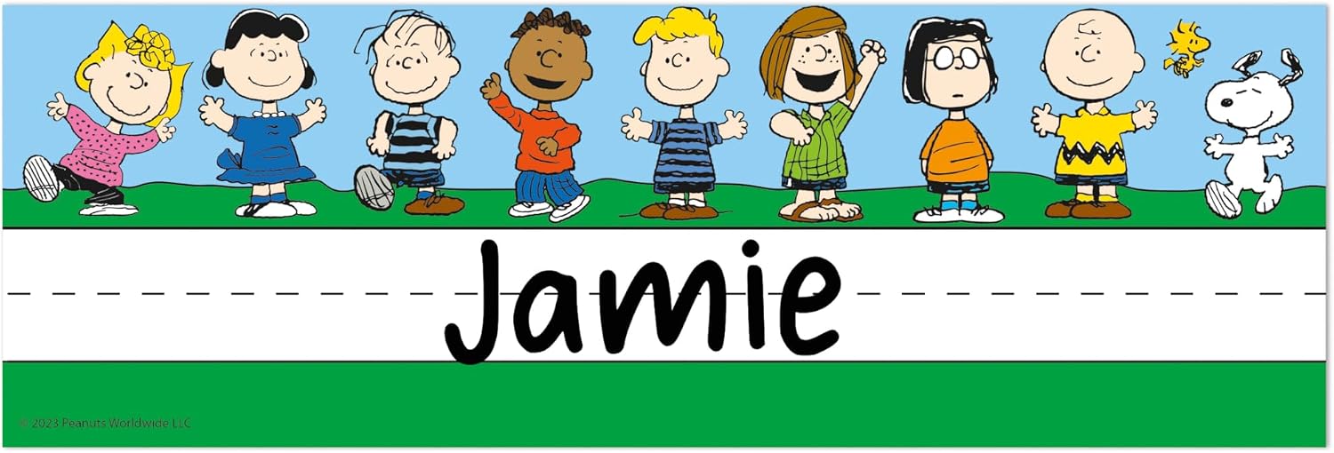 Eureka Peanuts Tented Nameplates for Student Desks, 9.5" x 6.5", 36 Pieces image 2