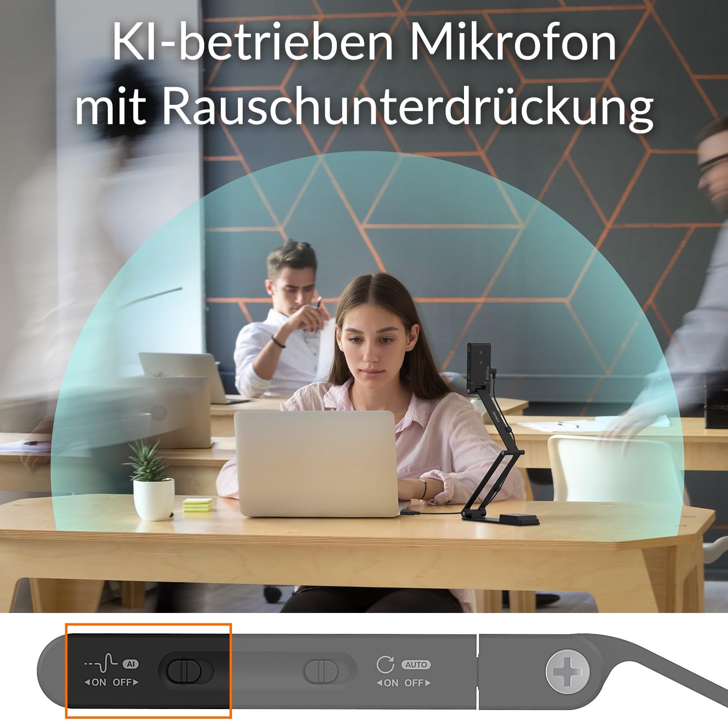 Innex DC500 4K 16MP USB Dokumentenkamera & Webcam, 3-in-1 Scanner | 4K/30fps, 1080P/60fps, KI-Mikrofon, Dual-Autofokus, Auto-Flip, LED-Lampe, OCR, für Fernlernen, Meetings, Win/Mac/Chromebook