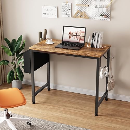 Miniatura 2 de Lufeiya - Escritorio pequeño para espacios pequeños, escritorio de 32 pulgadas para niñas, para dormitorio, escritorio de estudio y escritura