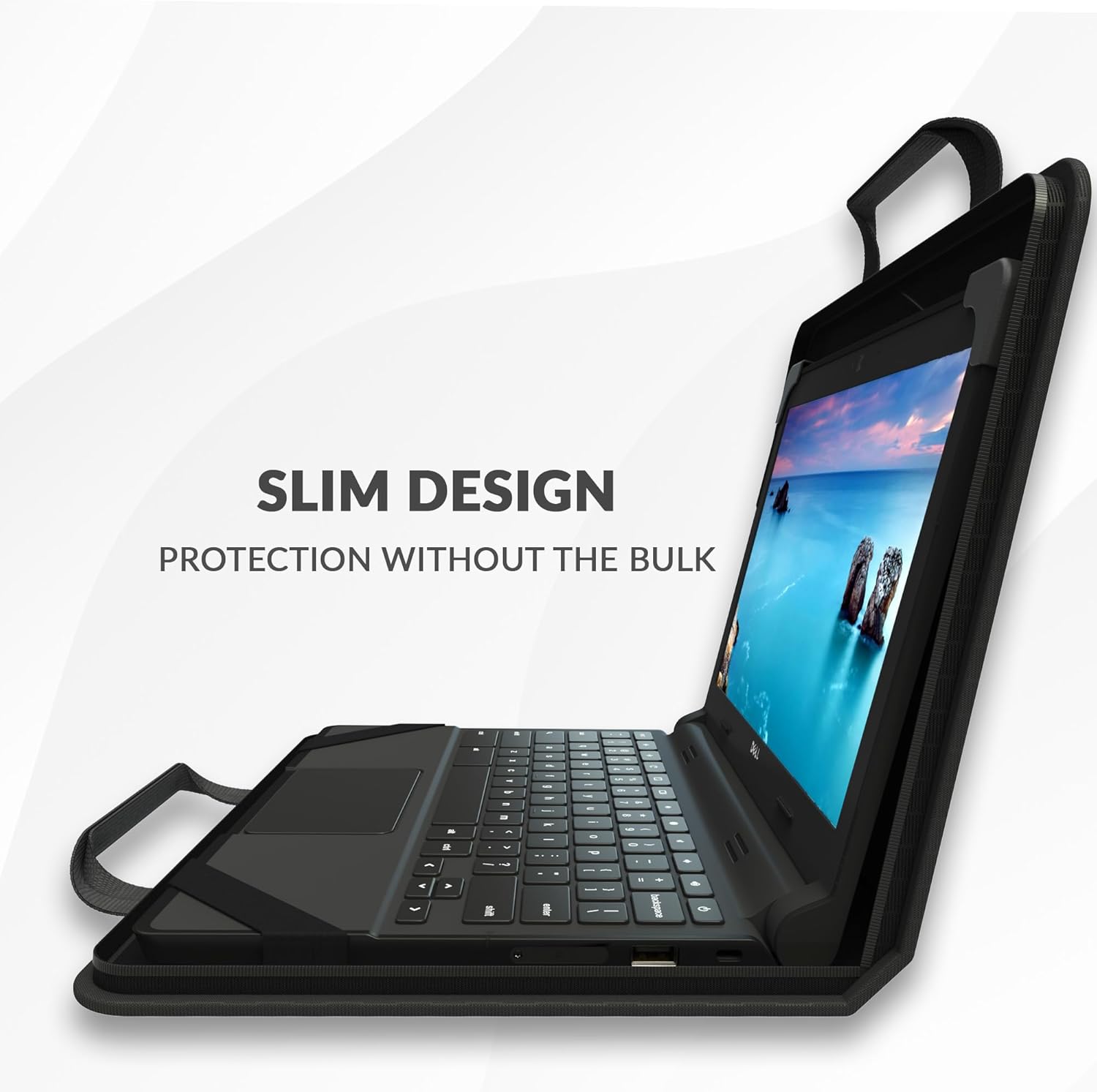 UZBL 13-14 Inch Zip Lite Always-on Chromebook Protective Hard Case with Accessory Pouch & Shoulder Strap - Image 5