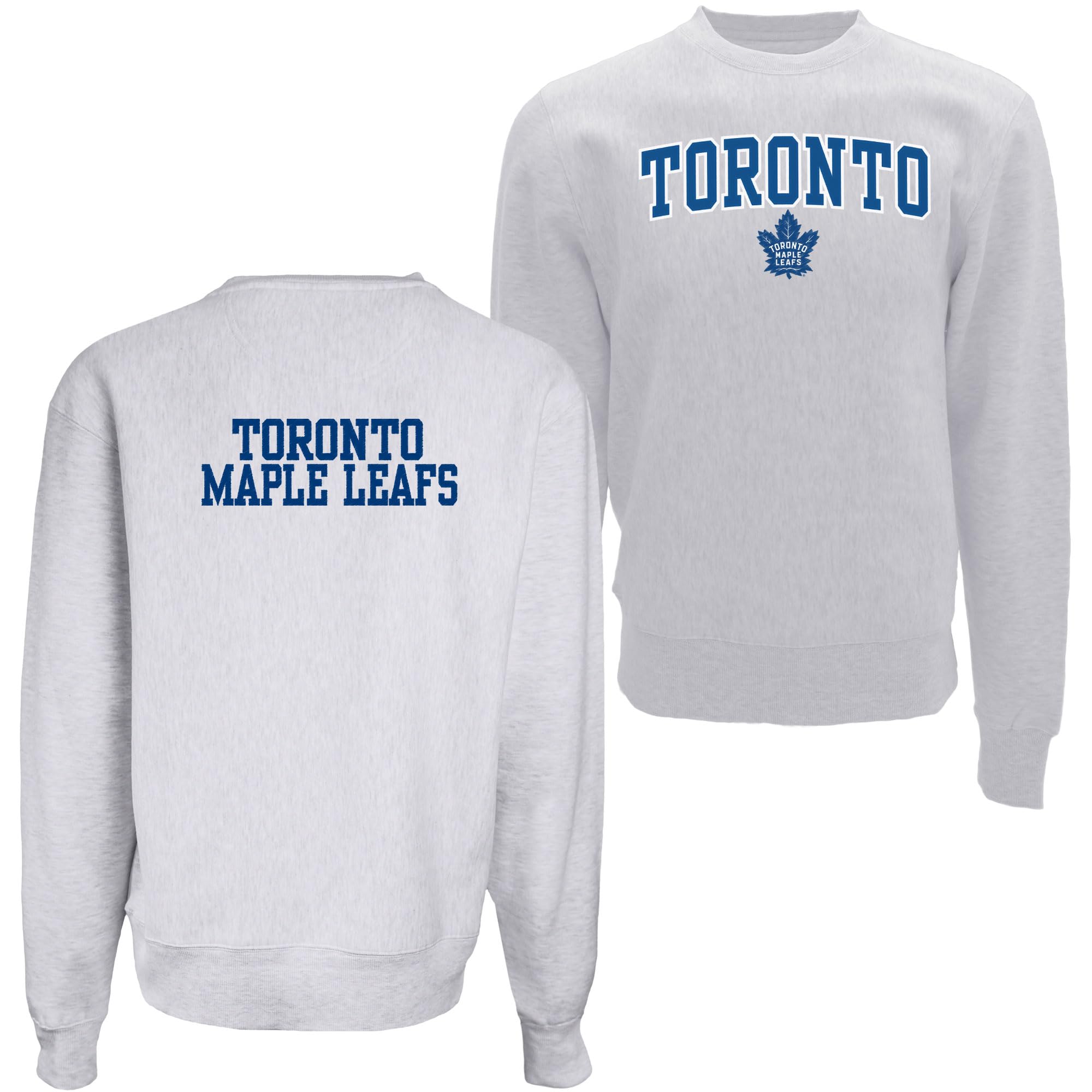 Blue 84 NHL Officially Licensed Crewneck Sweatshirt Heavyweight Twill Embroidery