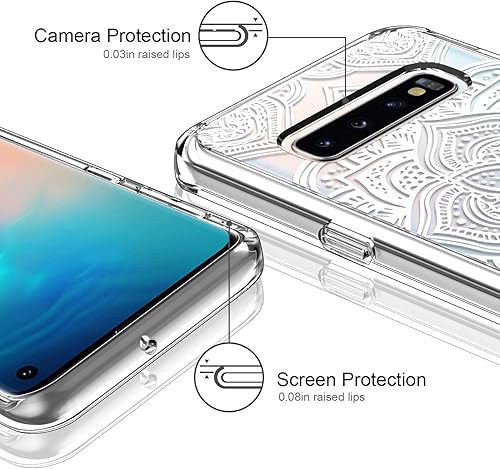 Miniatura 9 de ICEDIO Funda para Galaxy S10+ Plus, funda de TPU transparente con diseños de moda para niñas y mujeres, funda protectora de ajuste delgado para
