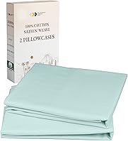 Vista 13 de California Design Den Juego de 2 fundas de almohada estándar tamaño Queen - 100% algodón, juego de 2 fundas de satén suave, se adapta a almohadas