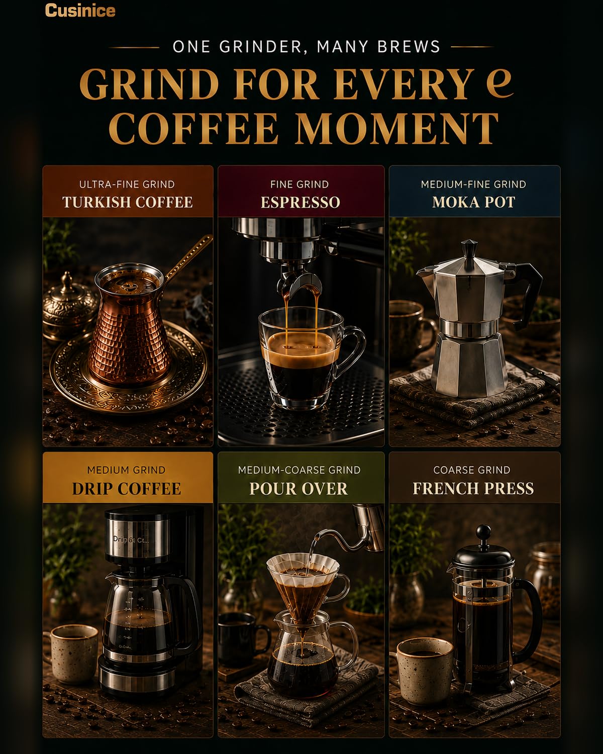 Molinillo de café expreso, 48 ajustes de molienda precisos, rebaba antiestática de acero inoxidable de 40 mm, temporizador electrónico de 0.1 s, tolva de granos de 11.5 onzas, molinillo de café cónico