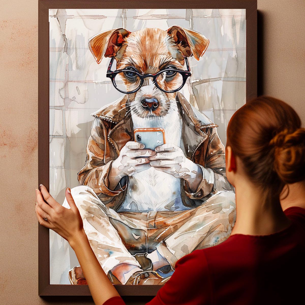 Amazon.com: Thuan Store Smooth Fox Terrier Dog Siting On Toilet