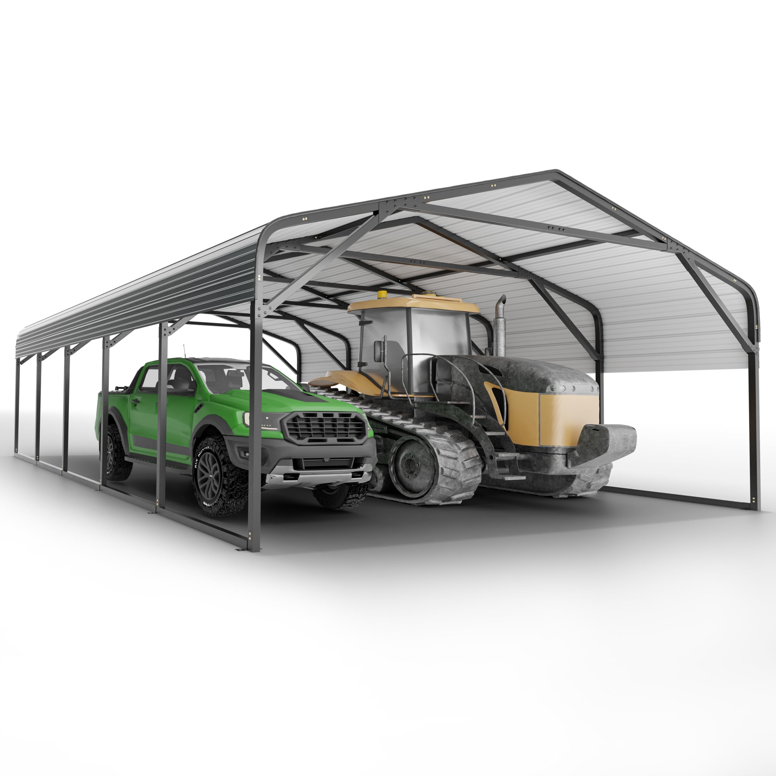 K Knowbody 20x26 Two-Car Metal Shelter