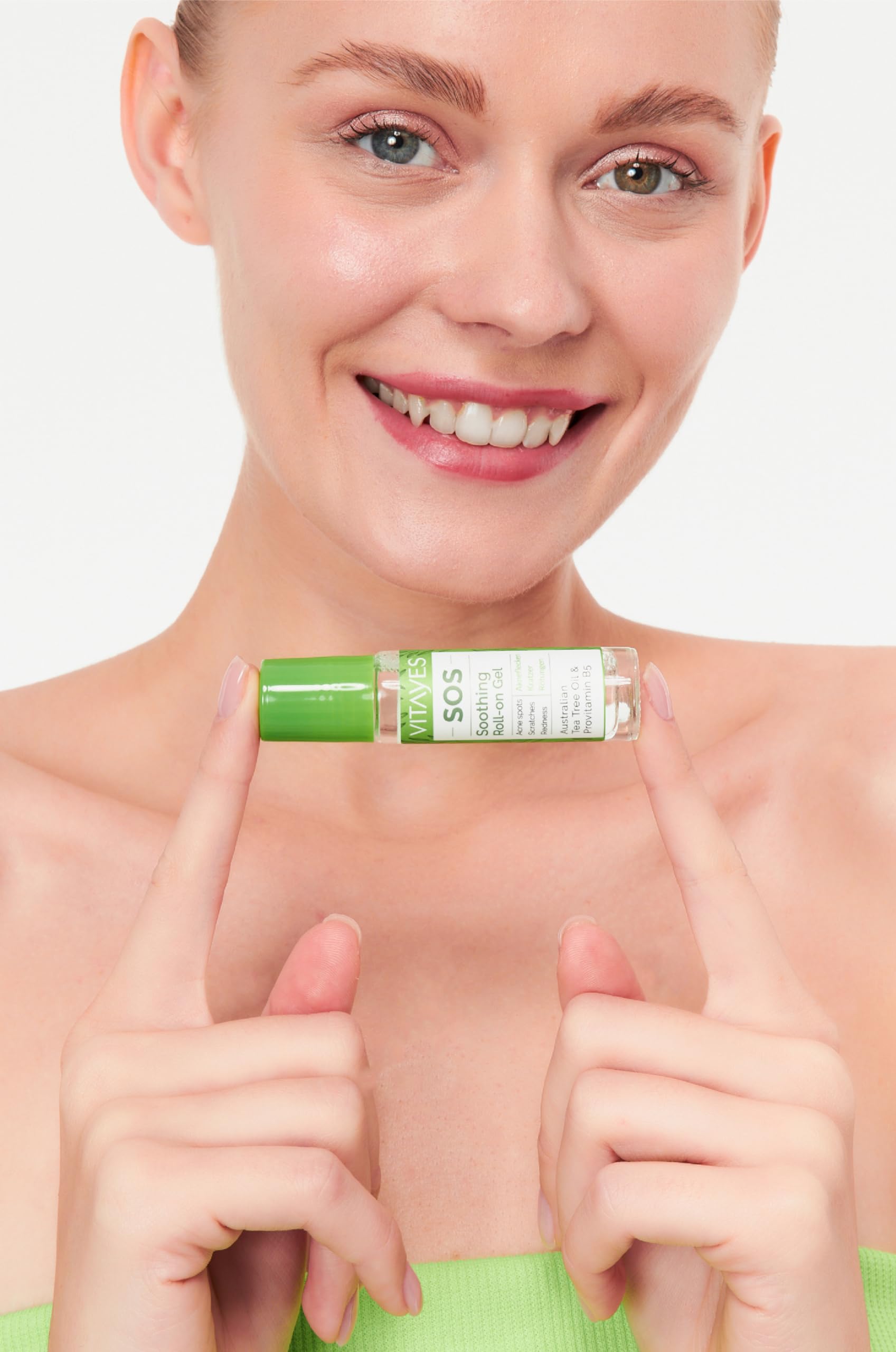 Vitayes SOS BIO Huile essentielle d'arbre à thé 3 x 10 ml – Huile essentielle contre les boutons, l'acné et les imperfections – Stylo roll-on avec vitamine B5 – Végétalien et sans cruauté envers les
