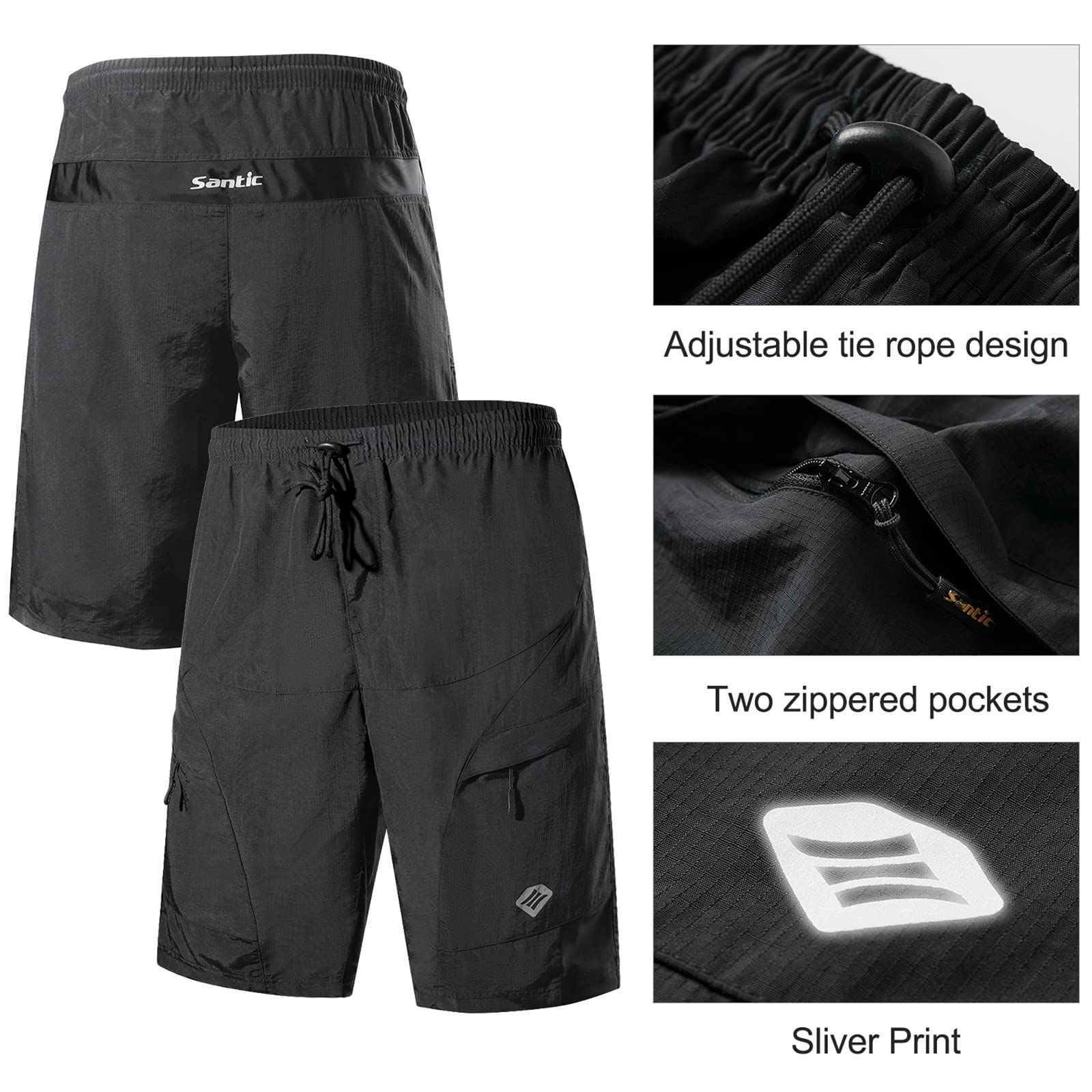 Santic Cuissard Velo Cuissard Cycliste Homme Cuissard VTT ou Velo Route avec Culotte Cyclisme Rembourré Dedans pour Homme - Boden