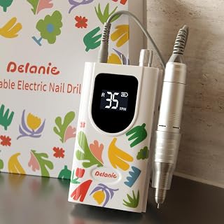 Delanie nail file electric 35000RPM Professional portable rechargeable manicure rpedicure with drill bits Salon or Home Use Woman