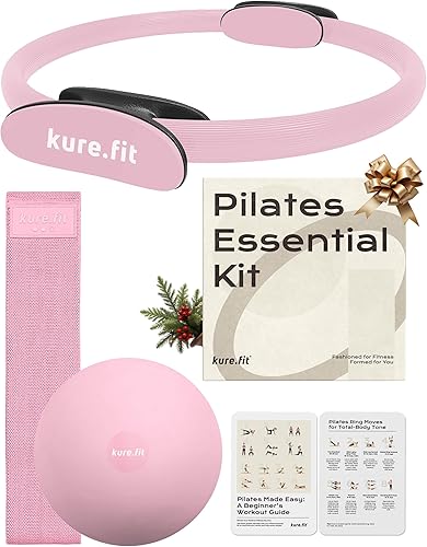 Miniatura 2 de Juego de mancuernas ajustables rosas de 5 a 12 libras, juego de mancuernas ajustables de 2 a 5 libras y kit de pilates