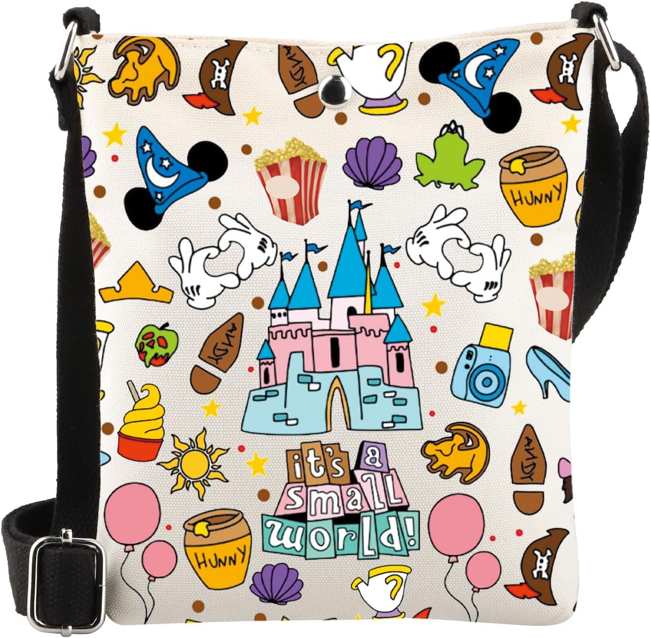 WSNANG Magic Inspired Tote Bag It's a Small World Shoulder Bag Magic Castle Tale Gift Family Trip Gift