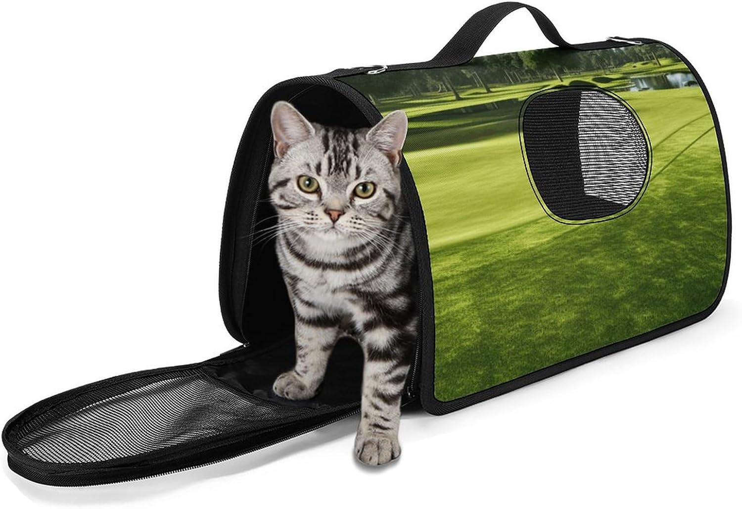 Pet Handbags, Golf Course Lawn Printed Pet Handbags,folding Pet Bags,new Pet Handbags,universal Pet Handbags, 45X26X23.5cm
