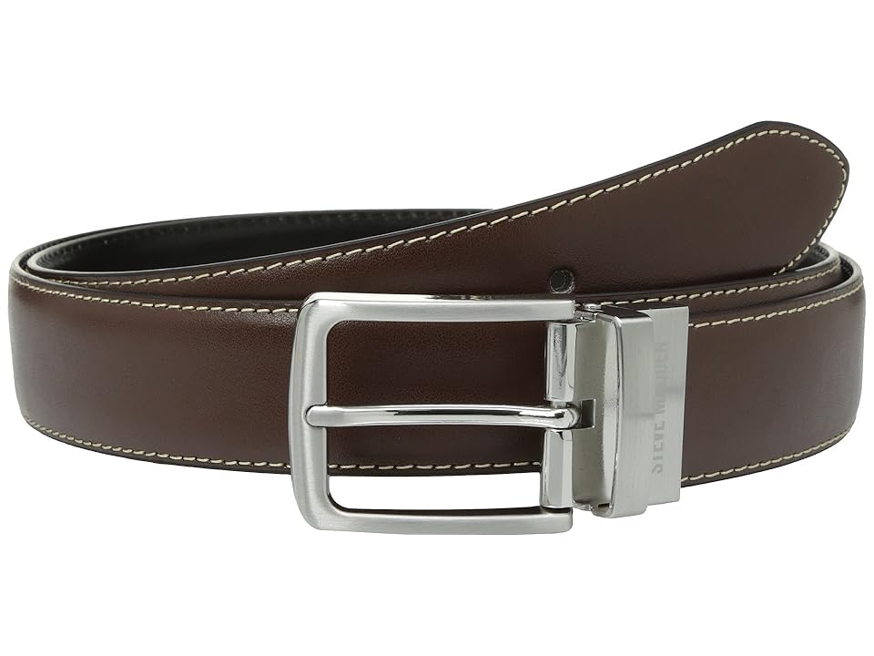 

Steve Madden 35mm Casual Feather Edge Reversible Belt (Brown/Black) Men's Belts