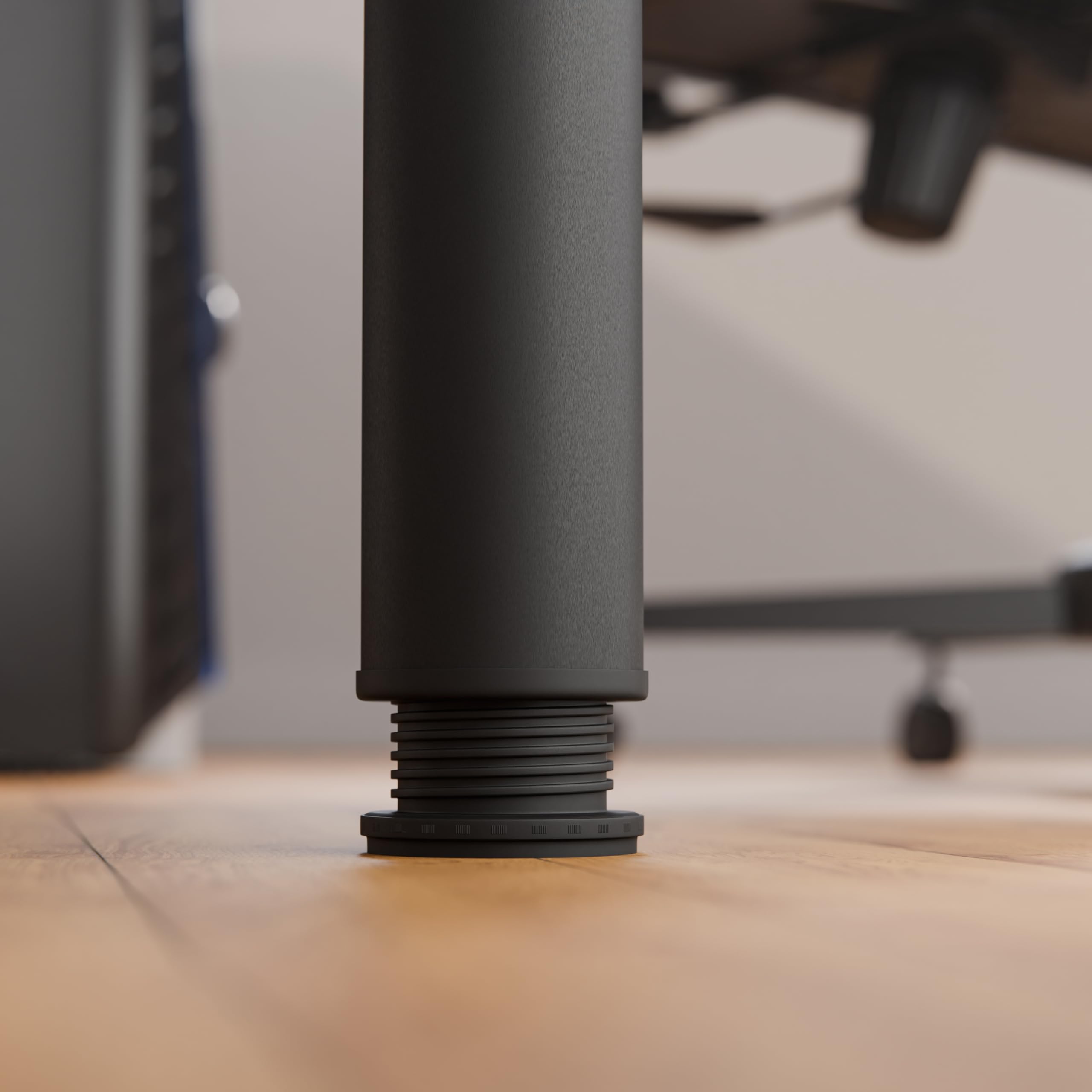 ATM® Gambe da tavolo in metallo regolabili in altezza 710 mm + 30 mm - Diametro: 60 mm - Nero