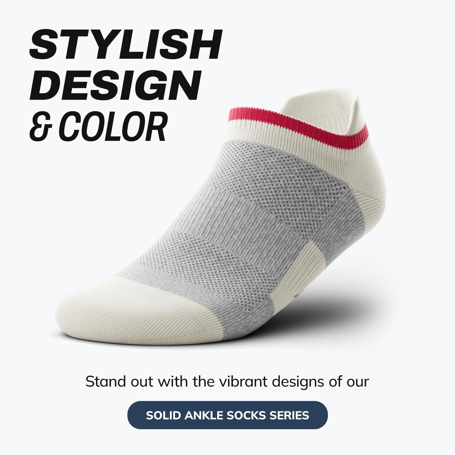 Outway Ankle Socks for Men & Women, Breathable, Moisture-Wicking Athletic Socks with Arch Support, Durable, Colorful Design - Image 2