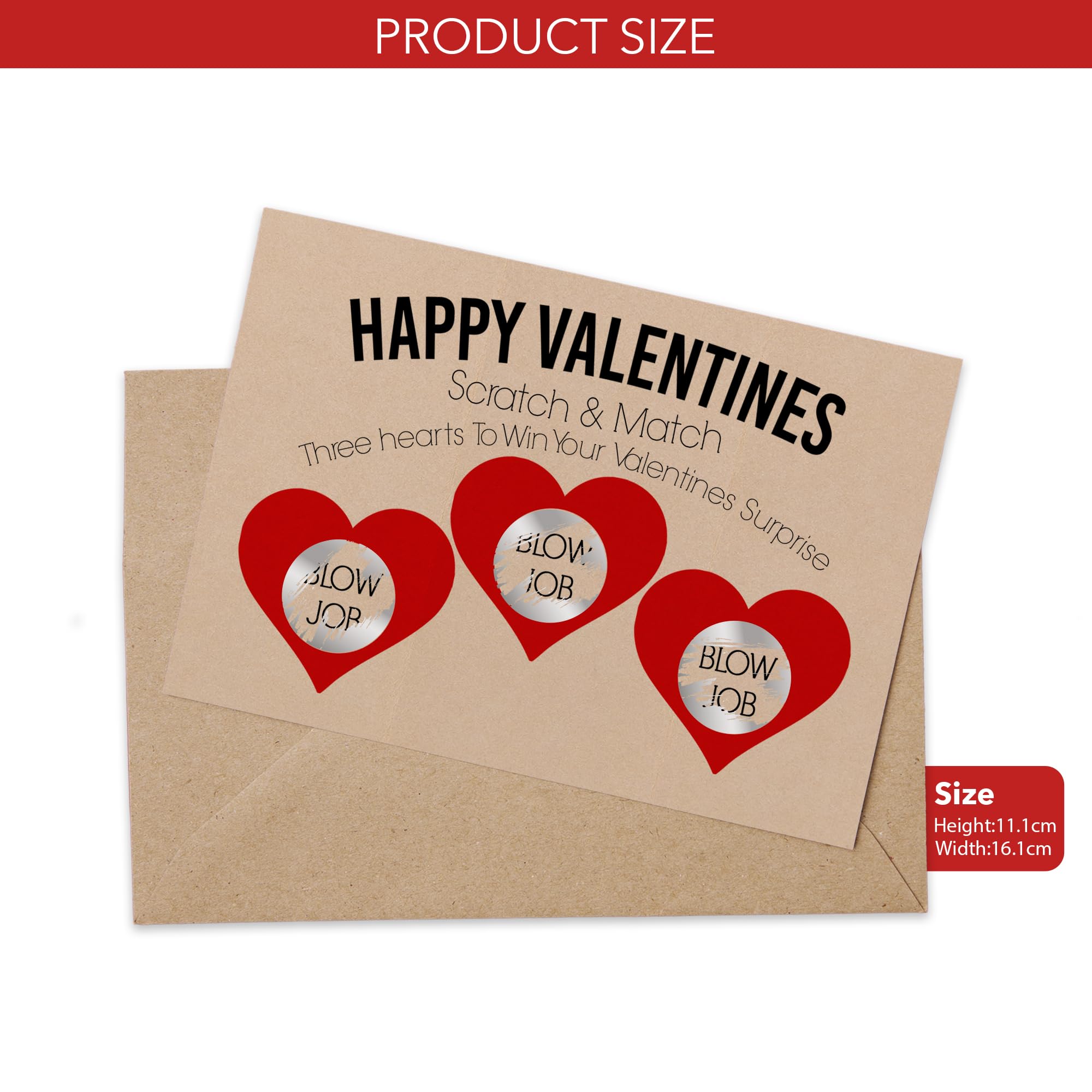 Print Maniacs Rude Valentine Scratch Card Adult Girlfriend to Boyfriend Naughty Love Cute Choose to Win or Lose A*al BJ S*x 69 Joke Funny (Win BJ) - Image 2