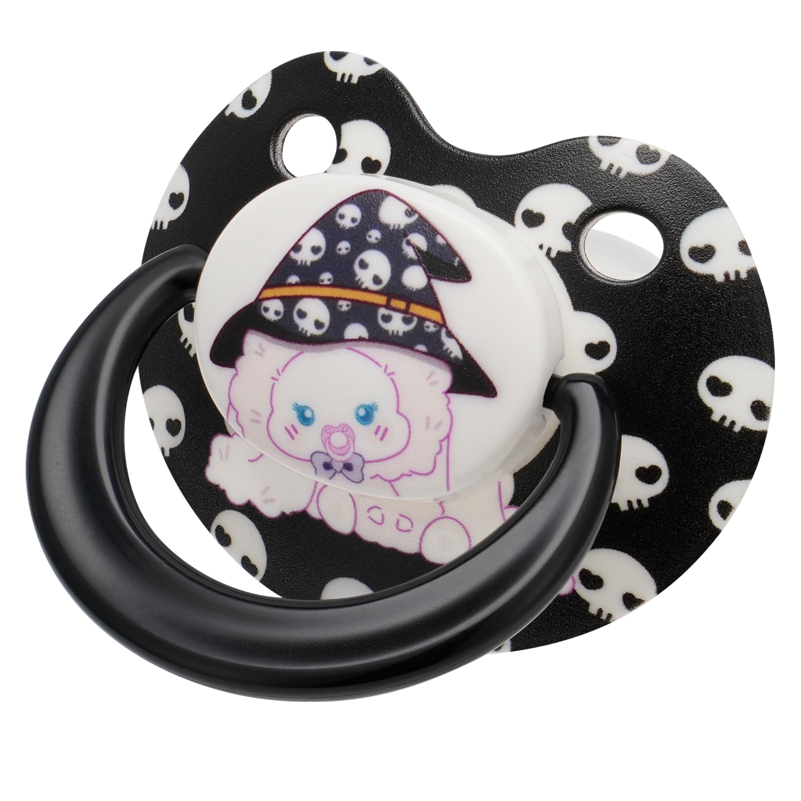 Cute Halloween Pacifier for Adult Anxiety: Large Size Binky Silicone Nipple for Sleep - Bigshield Paci for Reduces Snoring Black