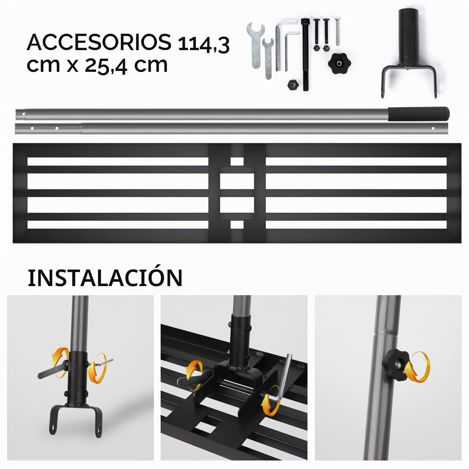 Rastrillo nivelador para césped, 213 cm, Herramienta niveladora para césped de 114 x 25 cm, Herramienta niveladora para césped de Alta Resistencia, nivelador para césped, jardín, Arena y Tierra