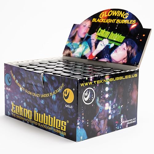 Miniatura 9 de Tekno Bubbles - Paquete de 48 botellas de 1 onza, burbujas brillantes con luz negra UV, fiestas brillantes, interiores y exteriores, recuerdos de