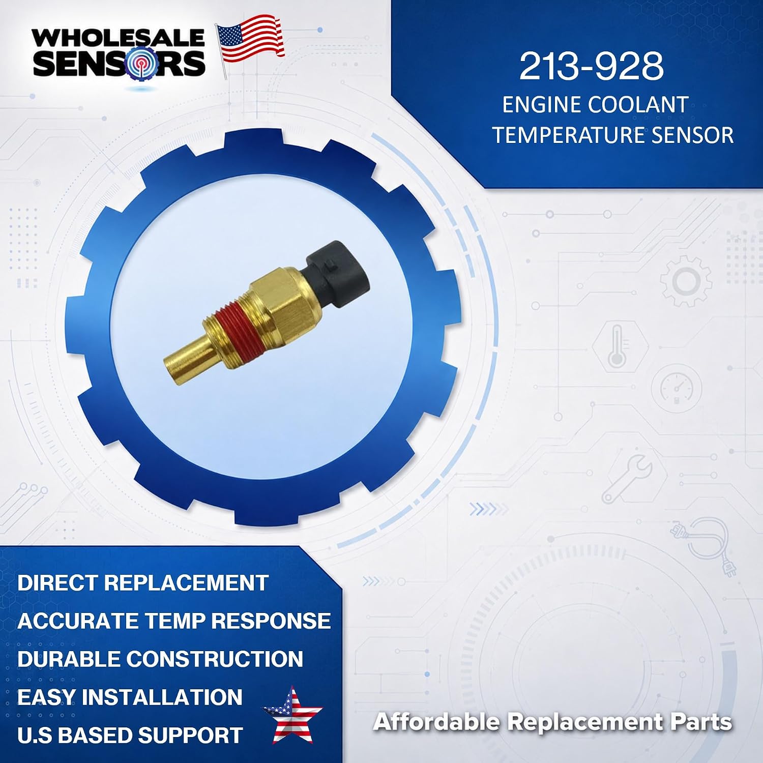 Replacement ACDelco GM 213-928 Engine Coolant Temperature Sensor (ECT) 12 Month Warranty & USA Support
