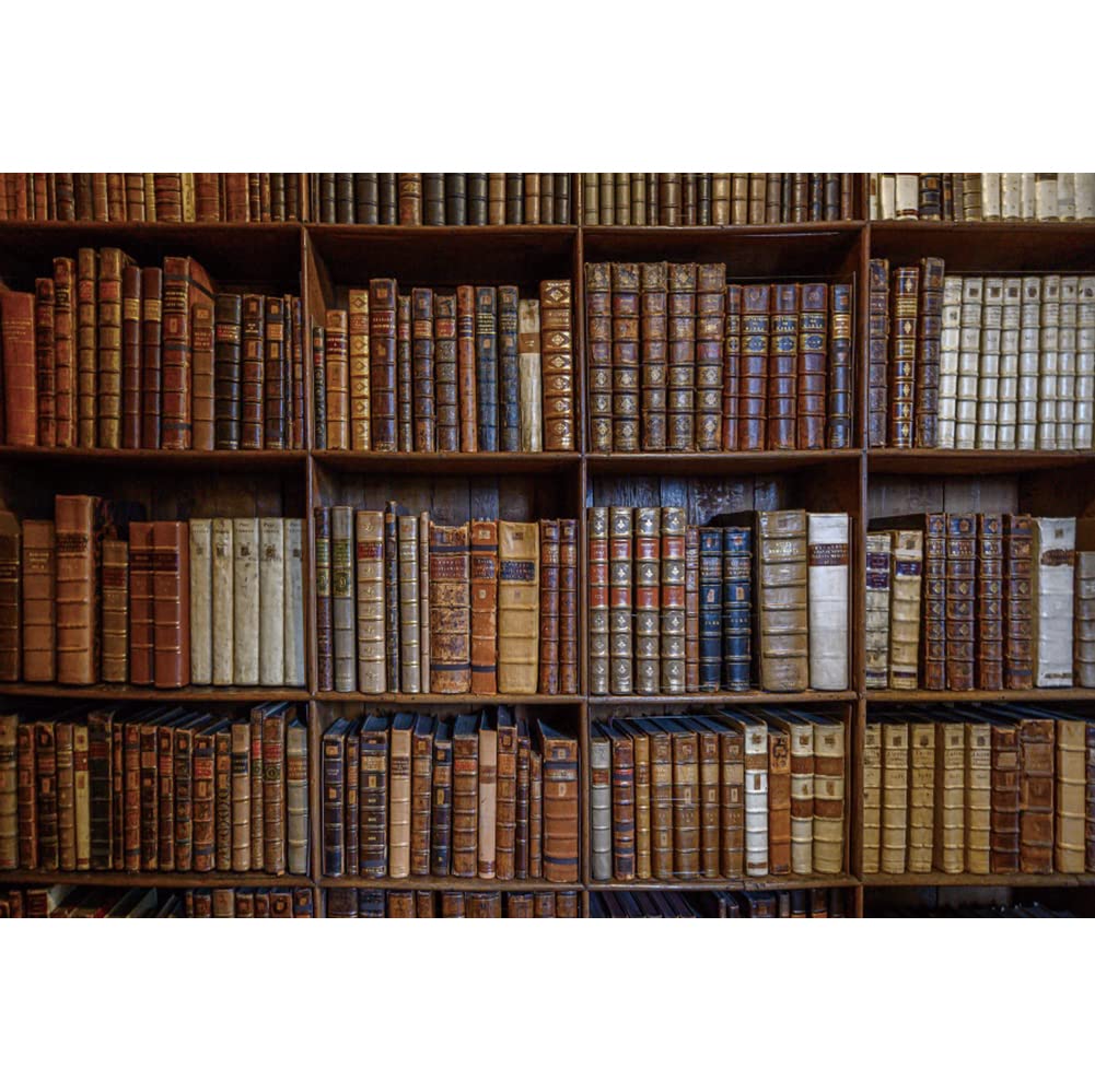 Renaiss 1.8x1.2m Bibliothèque rétro étagère Toile de Fond pour la Photographie Vintage Bookstack Classique Livres Fond Étudiants Enfant Adulte Artistique Portrait Tir Photo Studio Props