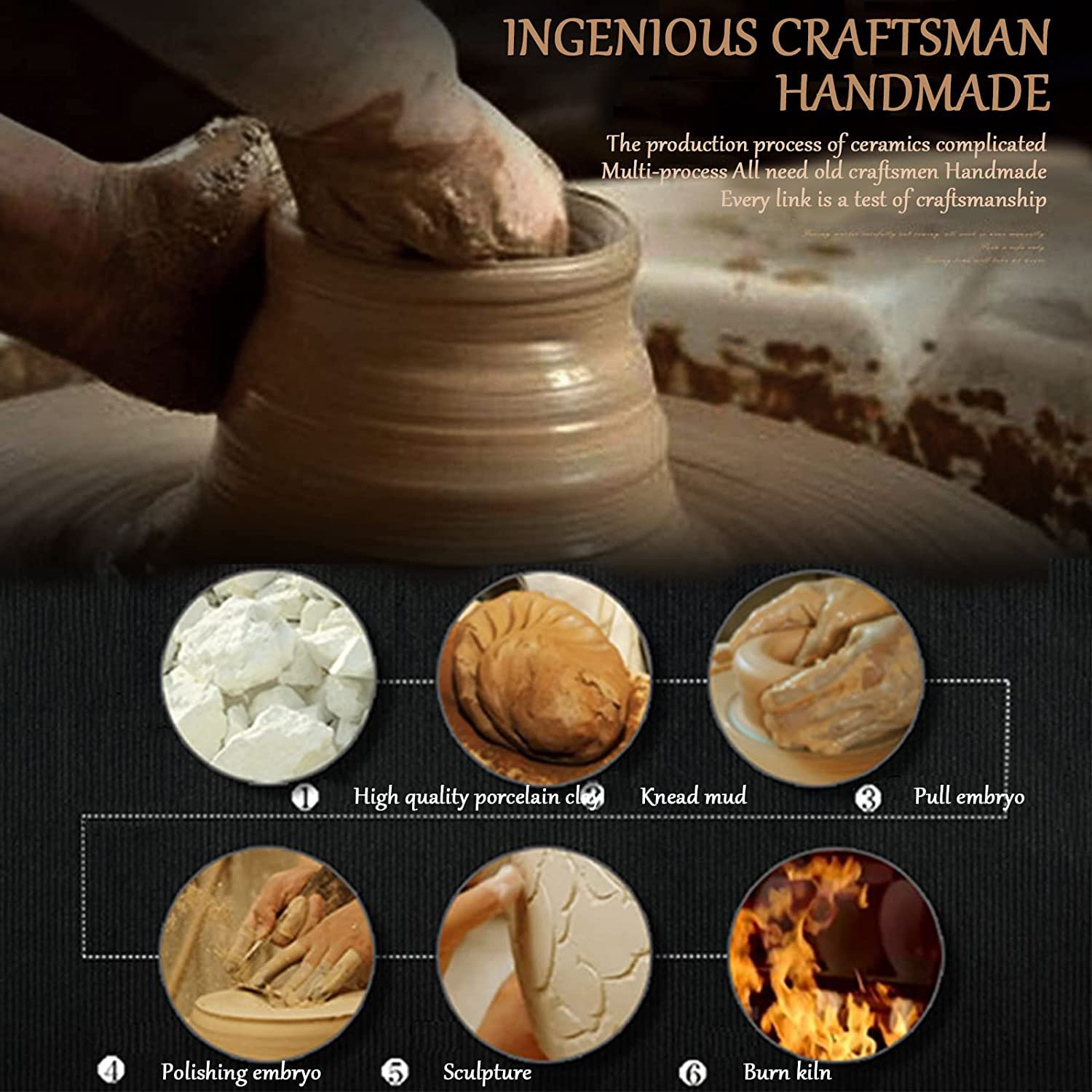 Umywalka Łazienkowa Artystyczna Z Pełnym Postumentem, Umywalka Nablatowa Z Postumentem, Ręcznie Robiona, Zestaw 2-Częściowy,D-2 piece set