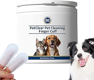 Pflegetücher für Hunde Finger-Pads für Hunde & Katze, Einweg-Reinigungsfingerlinge für Ohren, Kinn & Augen, Zahn Reinigungstücher zur Pflege & Hygiene 50Stück Waschhandschuh Hund product image