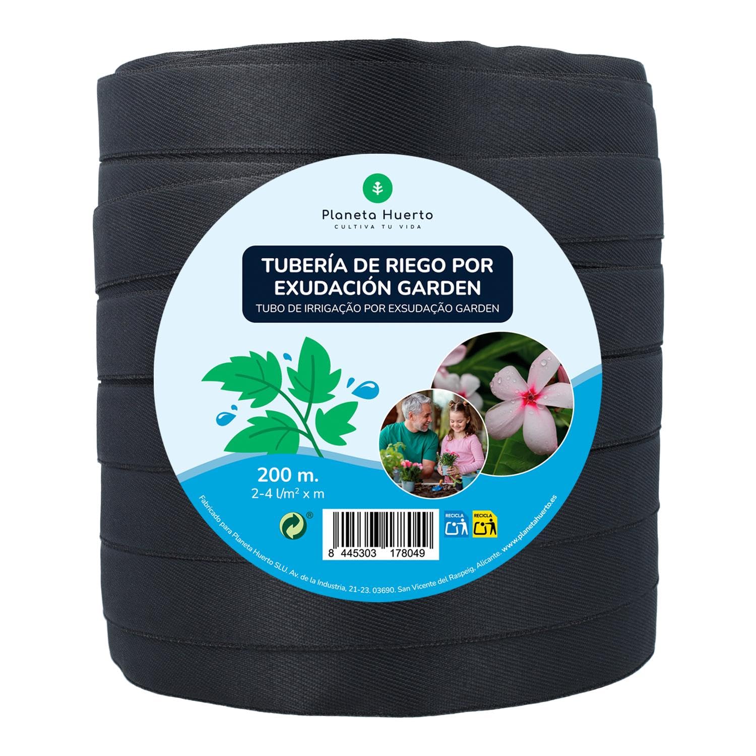 Planeta HUERTO | Rollo Exudación Garden 200 m – Máxima Cobertura y Distribución de Agua para Grandes Áreas