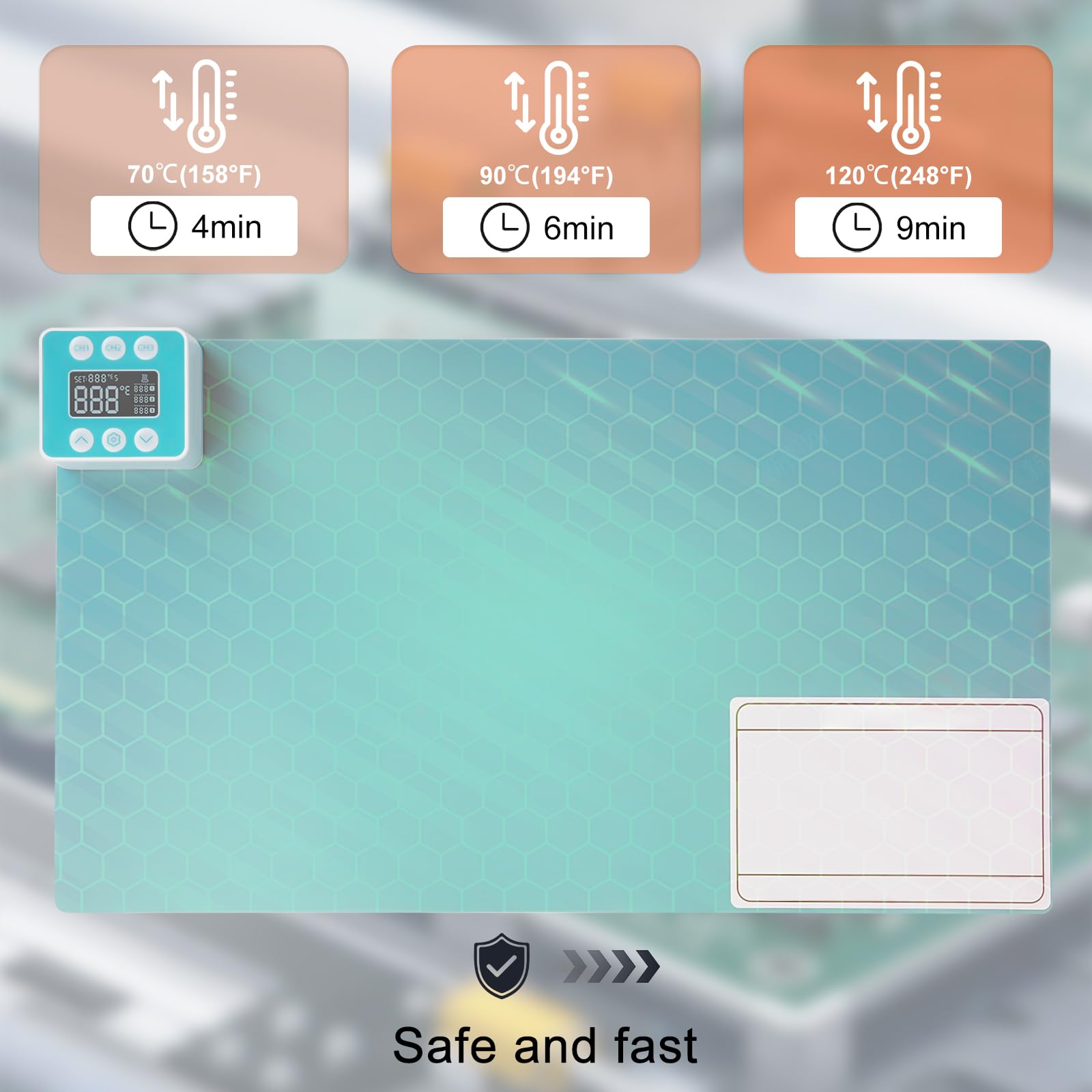 Almohadilla térmica para pantalla LCD, herramienta de desmontaje para reparación y desmontaje de pantallas de tabletas móviles y portátiles